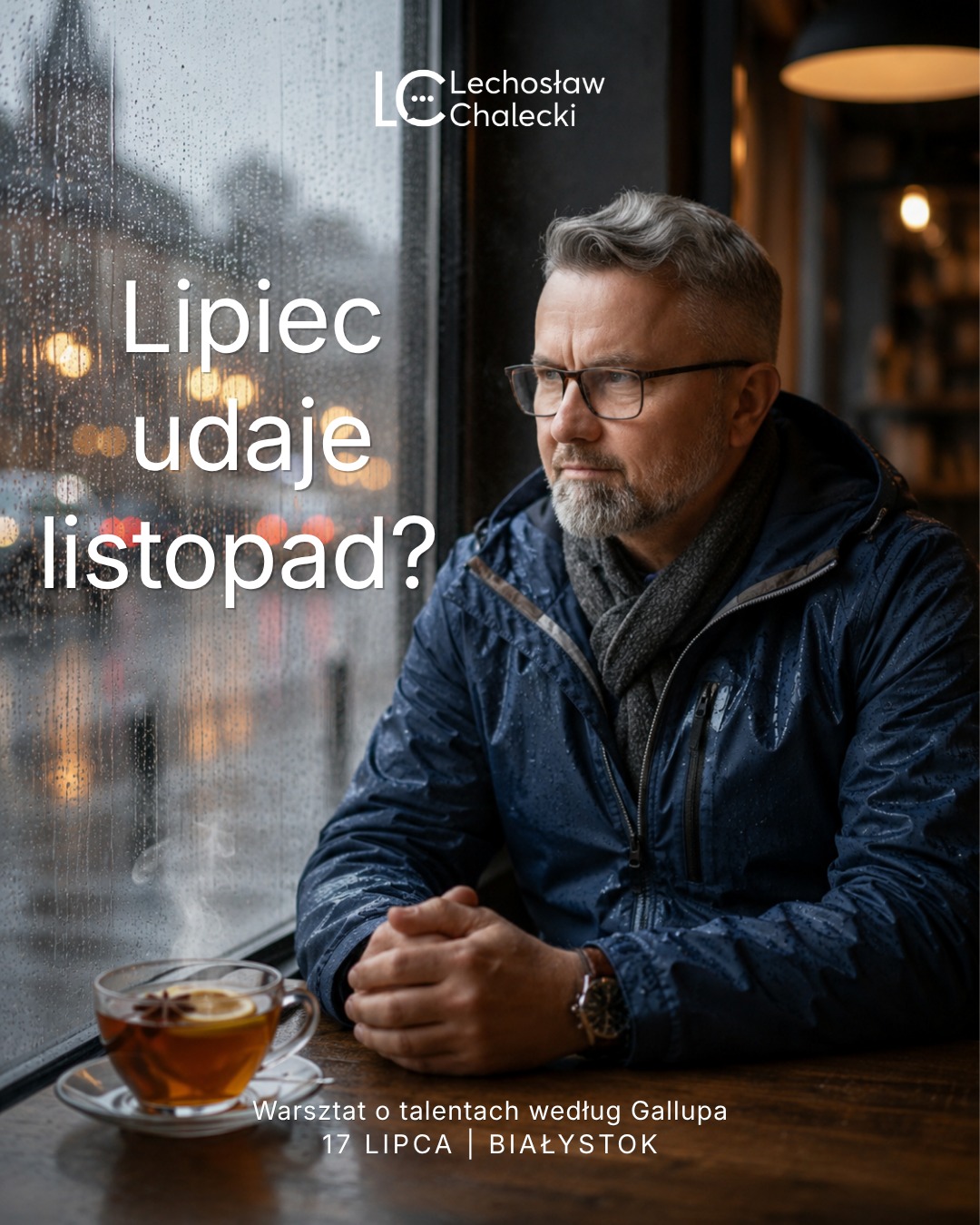 **Lipiec udaje listopad? Gratulacje, pogodo!**

Można się irytować.

Tylko po co?

Irytacja raczej nie wpłynie na pogodę.
Za to całkiem skutecznie może popsuć nastrój jeszcze kilku osobom po drodze.

Skoro aura nie zachęca, to może warto wykorzystać ten czas na coś, co zostanie z Tobą dłużej niż opalenizna.

**17 lipca** możesz lepiej zrozumieć, jakie talenty są Twoim naturalnym potencjałem.

I jak korzystać z nich, aby pogoda, presja czy cudze oczekiwania nie odbierały Ci sprawczości.

Poza konkretną pracą z Twoimi talentami zapewniamy kawę, ciepłą herbatę i kanapki.

Skoro lipiec robi za listopad, będziemy przygotowani. :)

Link do rejestracji zostawiam w pierwszym komentarzu.